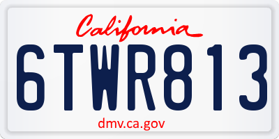 CA license plate 6TWR813