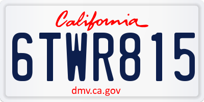 CA license plate 6TWR815