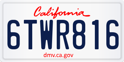 CA license plate 6TWR816