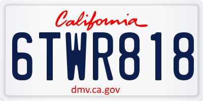 CA license plate 6TWR818