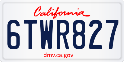 CA license plate 6TWR827
