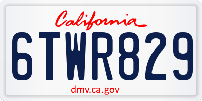 CA license plate 6TWR829