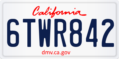 CA license plate 6TWR842
