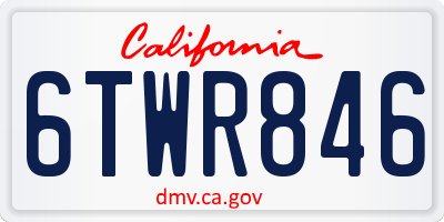 CA license plate 6TWR846