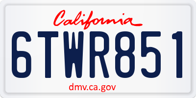 CA license plate 6TWR851