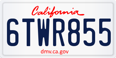 CA license plate 6TWR855