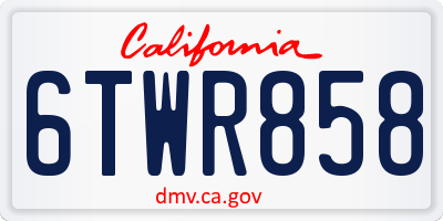 CA license plate 6TWR858