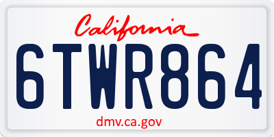 CA license plate 6TWR864