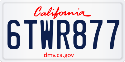 CA license plate 6TWR877