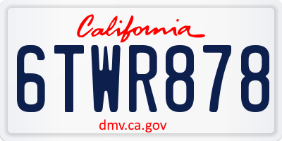 CA license plate 6TWR878