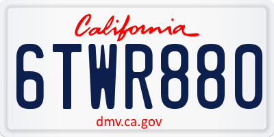 CA license plate 6TWR880
