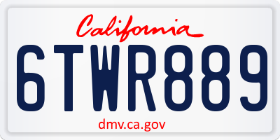 CA license plate 6TWR889