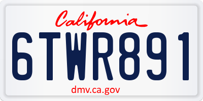 CA license plate 6TWR891