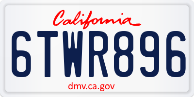 CA license plate 6TWR896