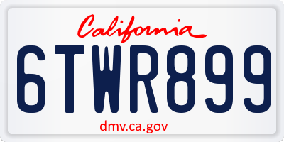 CA license plate 6TWR899