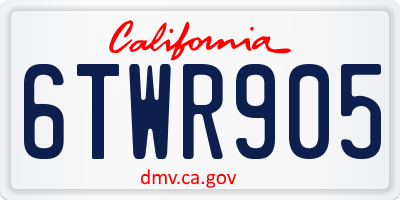 CA license plate 6TWR905