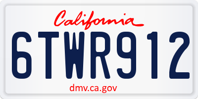 CA license plate 6TWR912