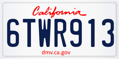 CA license plate 6TWR913