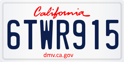 CA license plate 6TWR915