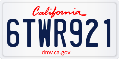 CA license plate 6TWR921