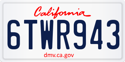 CA license plate 6TWR943