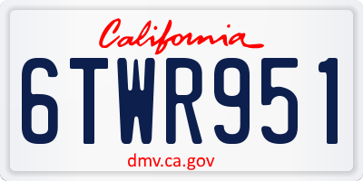 CA license plate 6TWR951