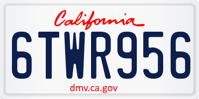 CA license plate 6TWR956