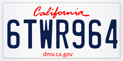 CA license plate 6TWR964