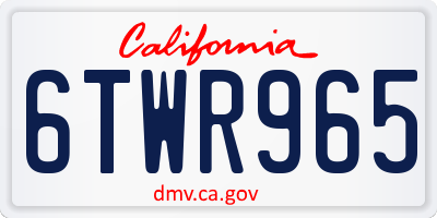 CA license plate 6TWR965