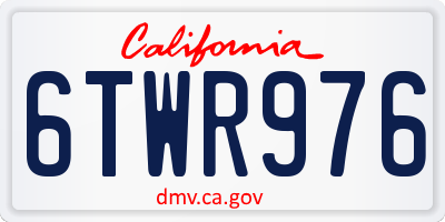 CA license plate 6TWR976