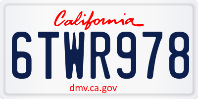 CA license plate 6TWR978
