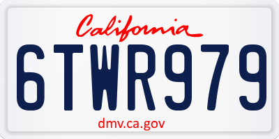 CA license plate 6TWR979