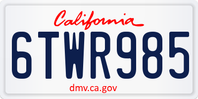 CA license plate 6TWR985