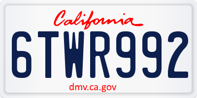 CA license plate 6TWR992