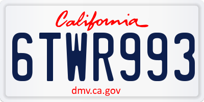 CA license plate 6TWR993