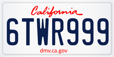 CA license plate 6TWR999
