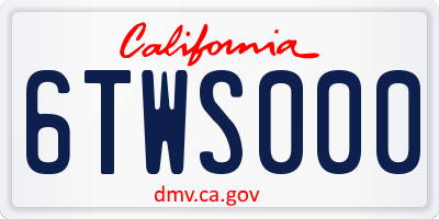 CA license plate 6TWS000