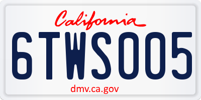 CA license plate 6TWS005