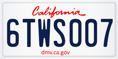 CA license plate 6TWS007