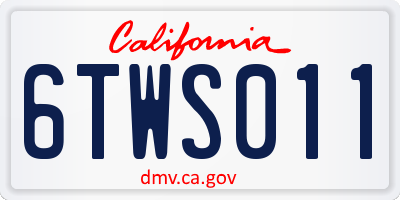 CA license plate 6TWS011