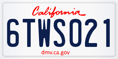 CA license plate 6TWS021