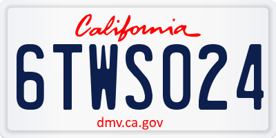 CA license plate 6TWS024