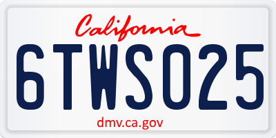 CA license plate 6TWS025