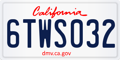 CA license plate 6TWS032