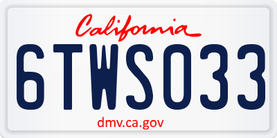CA license plate 6TWS033