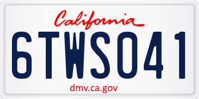 CA license plate 6TWS041
