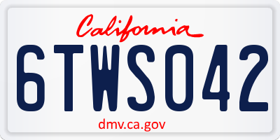 CA license plate 6TWS042