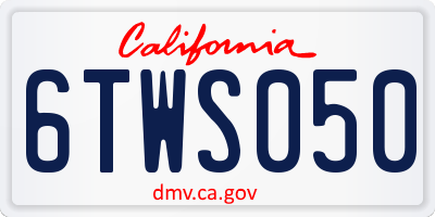 CA license plate 6TWS050