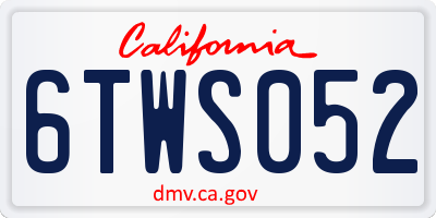 CA license plate 6TWS052