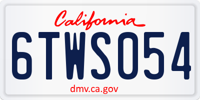 CA license plate 6TWS054